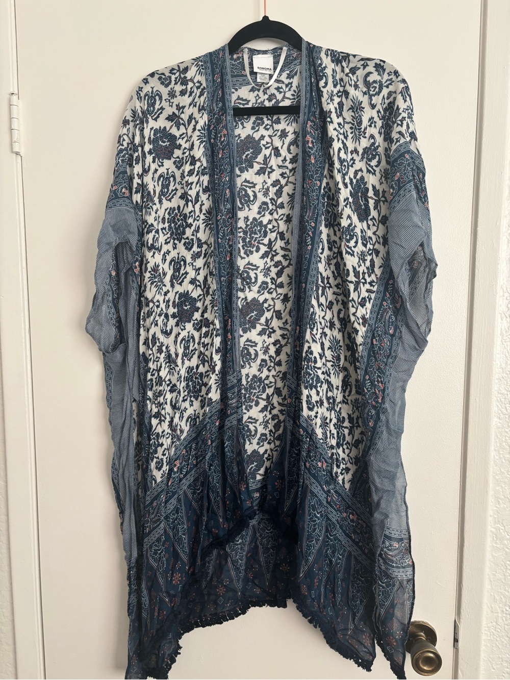 Boho Floral Open-Front Kimono